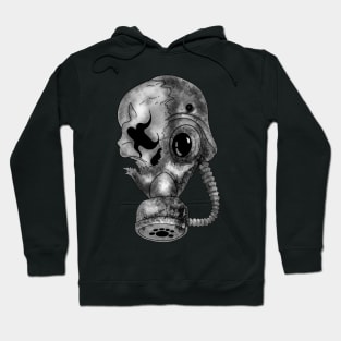 Tattoo Style - Rusty Skull - Black and White Hoodie